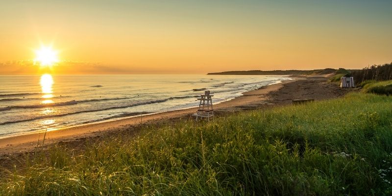 Cavendish Beach, Prince Edward Island — red sand dunes and warm Gulf water